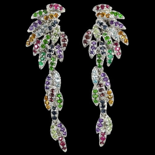 Amethyst Ruby Emerald Citrine Sapphire Blue Topaz Peridot Earrings