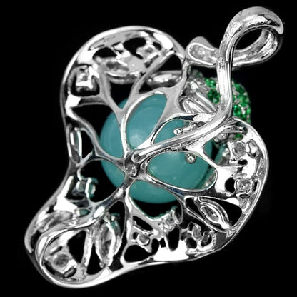 Chalzedon Frosch Anhänger Silber weißvergoldet - INARA