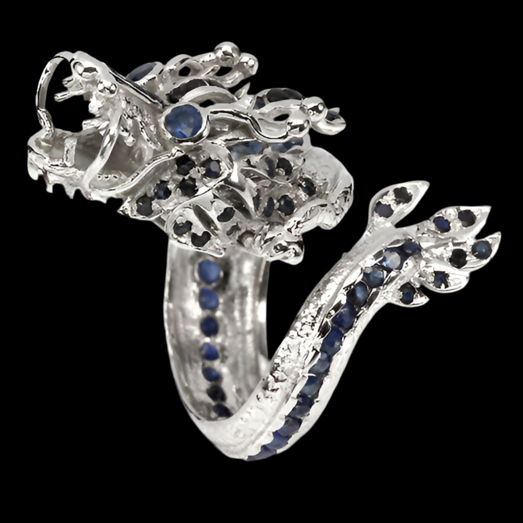 Saphir Drache Ring Silber - INARA