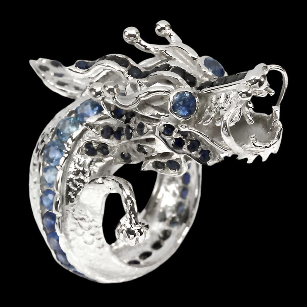 Saphir Drache Ring Silber - INARA