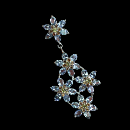 Tansanit Saphir Anhänger aus weißvergoldetem Silber - INARA