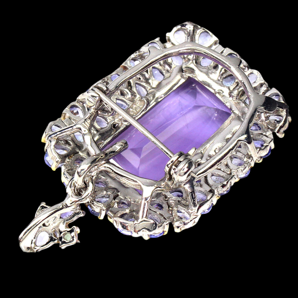 Amethyst Tanzanite Tourmaline Pendant Brooch