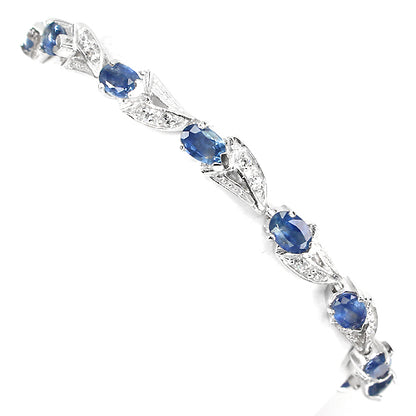 Saphir Armband aus weißvergoldetem Silber - INARA