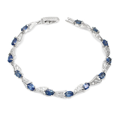 Saphir Armband aus weißvergoldetem Silber - INARA