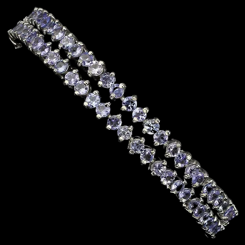 Tansanit Armband Silber weißvergoldet - INARA