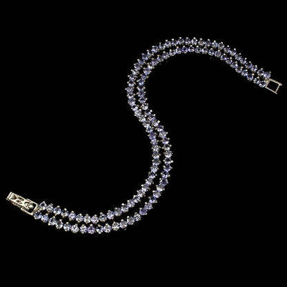 Tansanit Armband Silber weißvergoldet - INARA