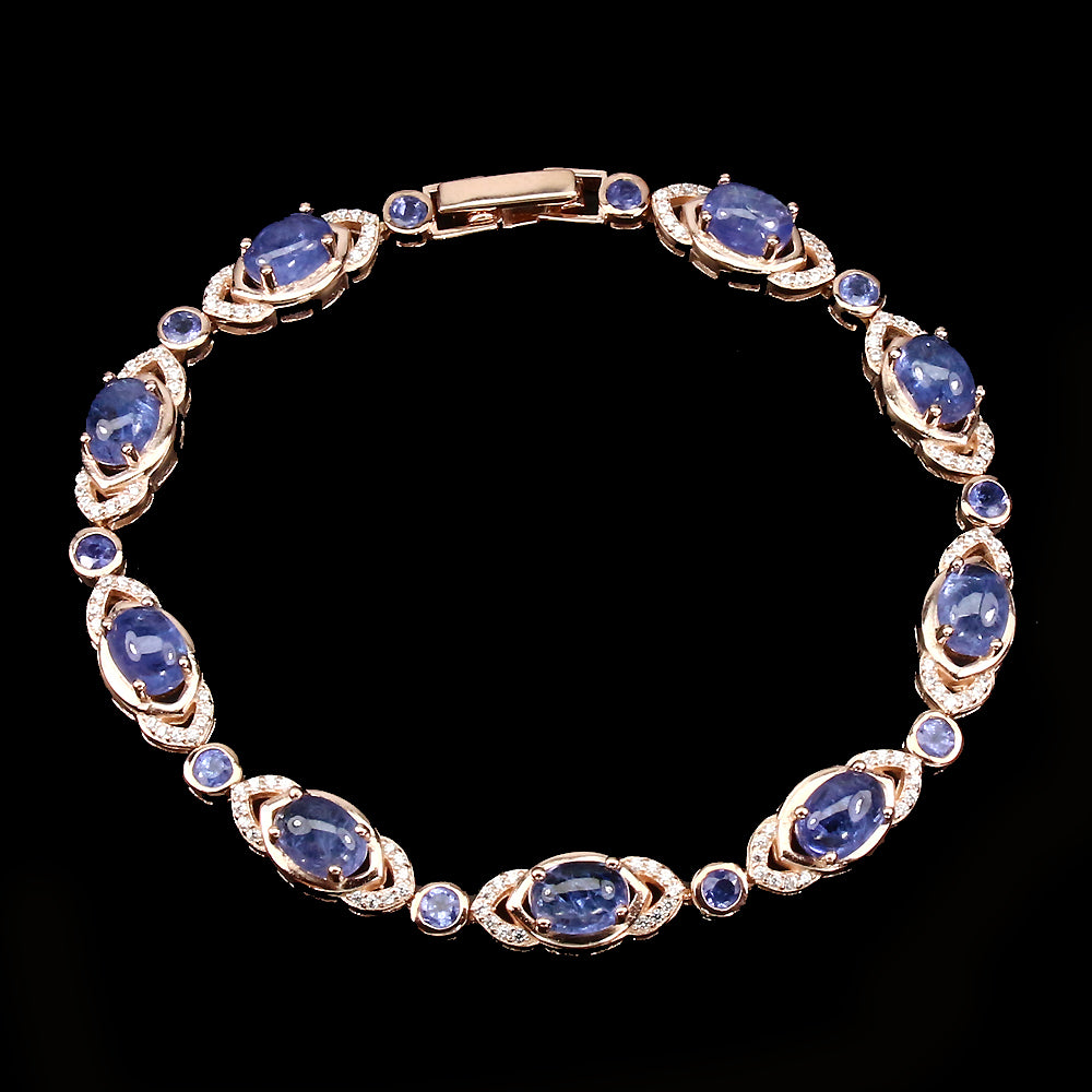 Tansanit Armband aus rosévergoldetem Silber - INARA