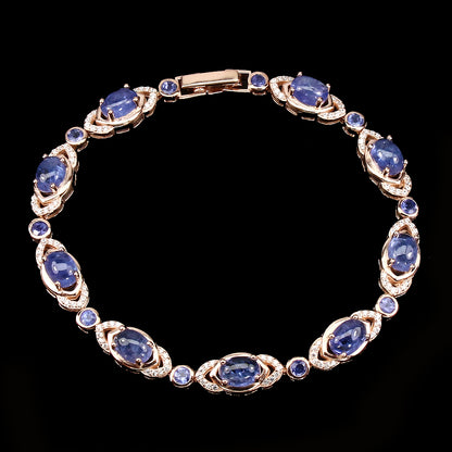 Tansanit Armband aus rosévergoldetem Silber - INARA