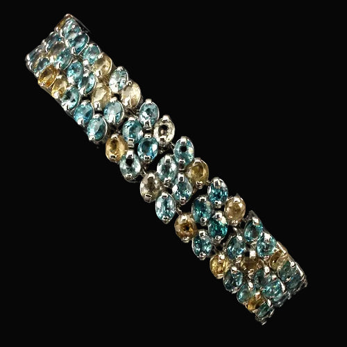 Zweifarbiges Zirkon Armband Silber weißvergoldet - INARA - Detailansicht