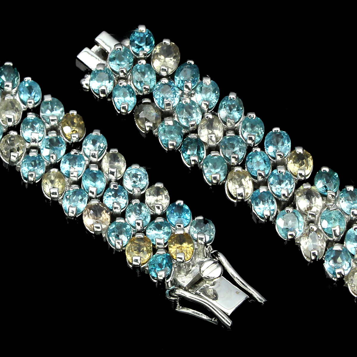 Zweifarbiges Zirkon Armband Silber weißvergoldet - INARA - Detailansicht 2