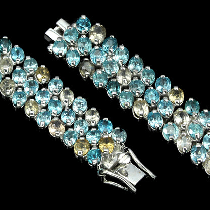 Zweifarbiges Zirkon Armband Silber weißvergoldet - INARA - Detailansicht 2