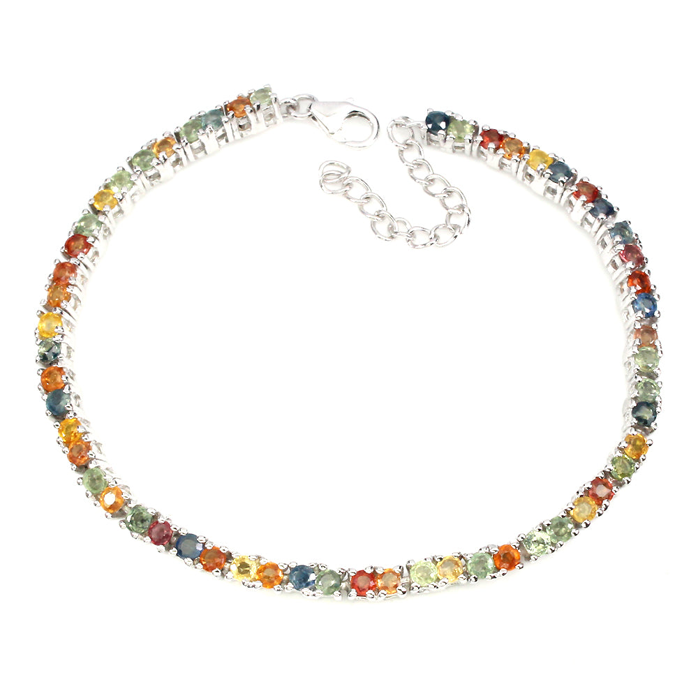 Saphir Armband Silber weißvergoldet - INARA