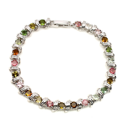 Turmalin Armband aus weißvergoldetem Silber - INARA