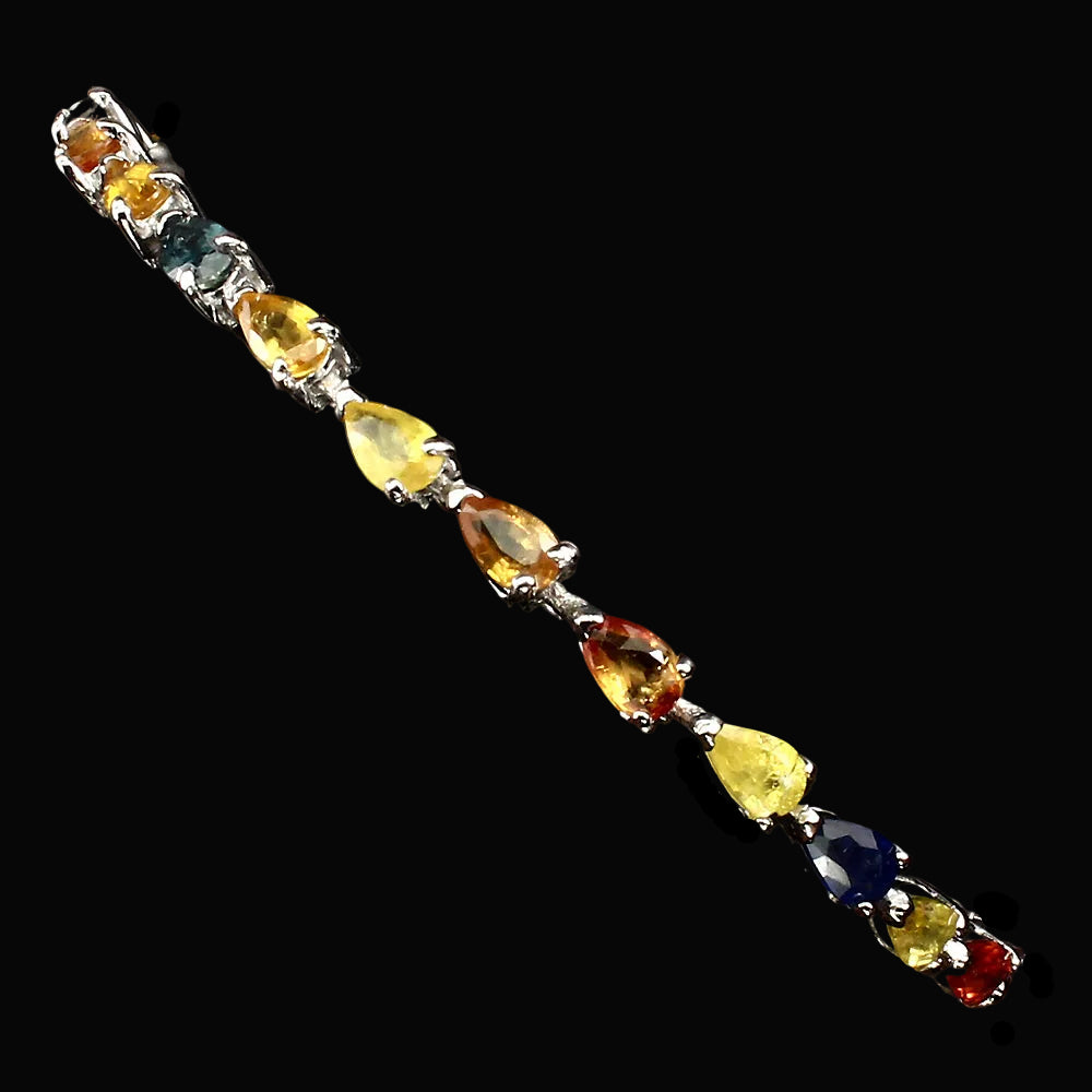 Saphir Armband Silber weißvergoldet - INARA - Detailansicht
