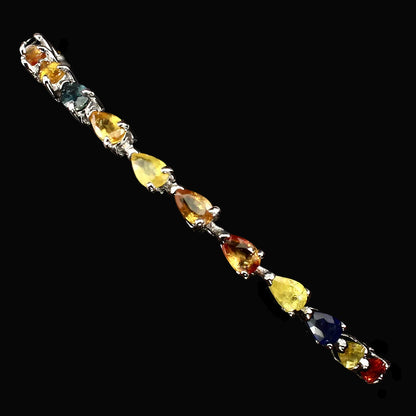 Saphir Armband Silber weißvergoldet - INARA - Detailansicht