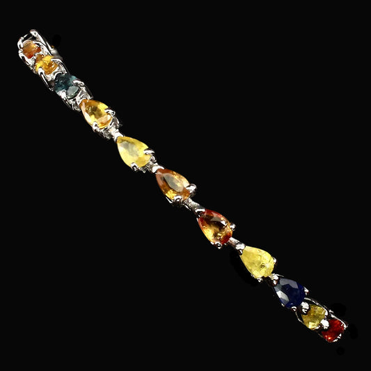 Saphir Armband Silber weißvergoldet - INARA - Detailansicht