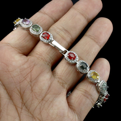 Saphir Armband Silber weißvergoldet - INARA - Rückansicht