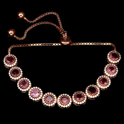 Turmalin Armband aus rosévergoldetem Silber - INARA