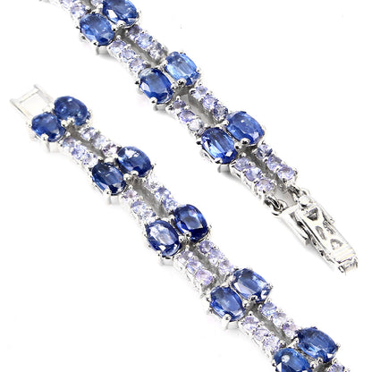 Kyanit Tansanit Armband Silber weißvergoldet - INARA - Detailansicht 2