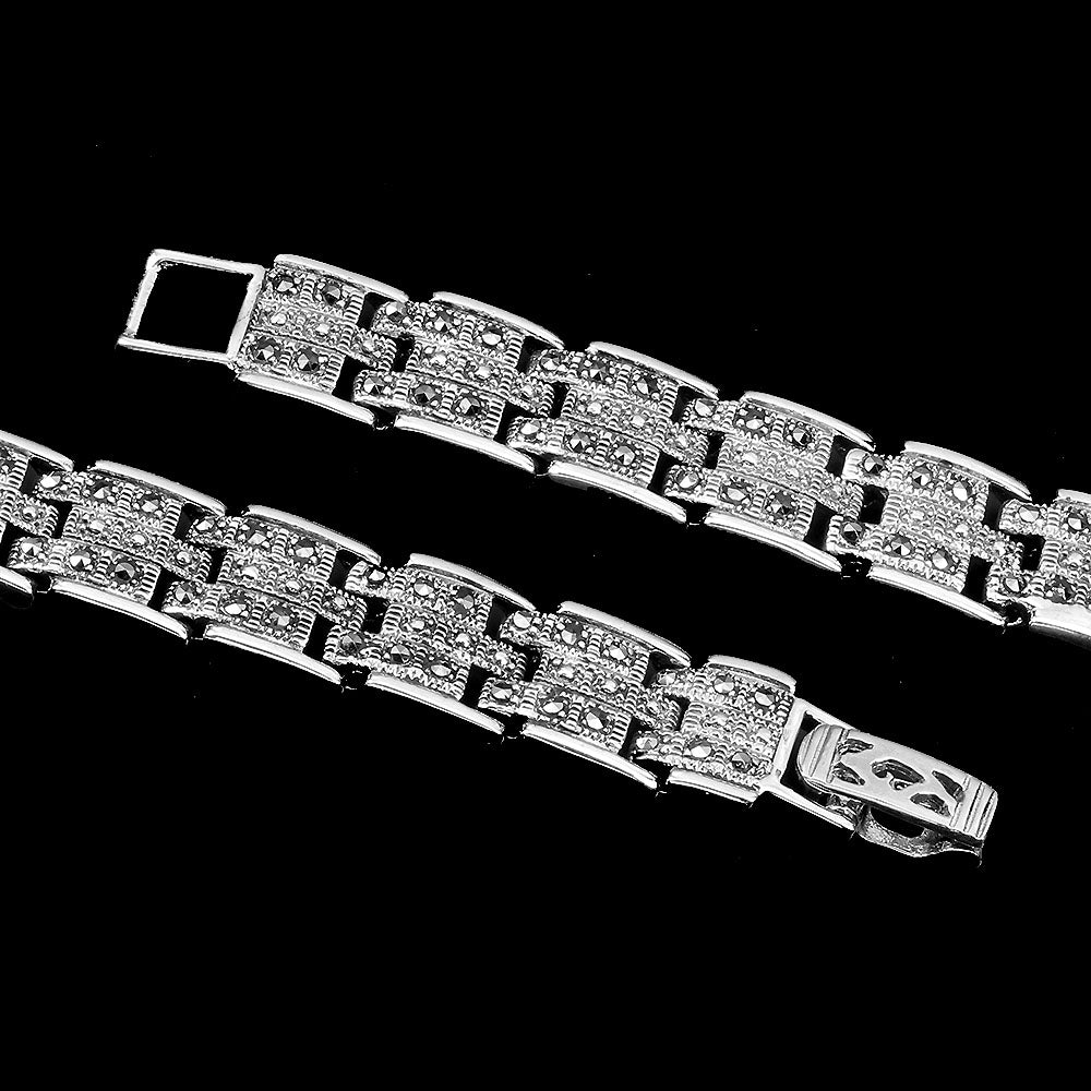 Markasit Armband Silber weißvergoldet - INARA - Detailansicht 2