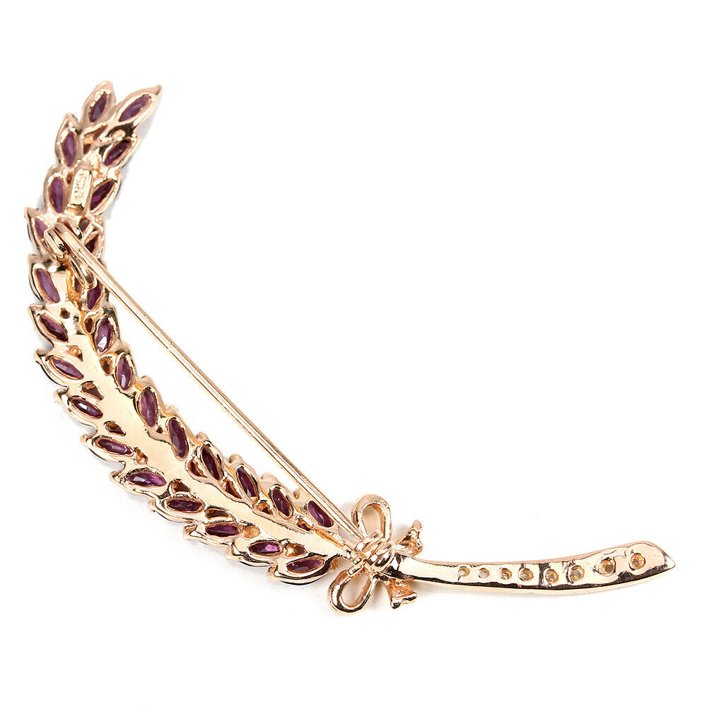 Rhodolit Brosche Silber rosévergoldet - INARA