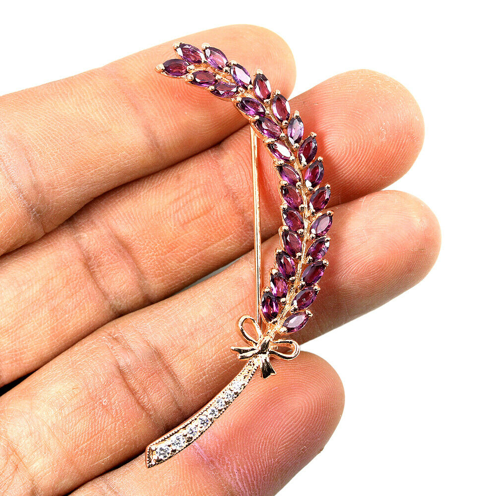 Rhodolit Brosche Silber rosévergoldet - INARA