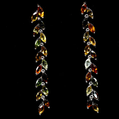 Turmalin Ohrringe aus weißvergoldetem Silber - INARA