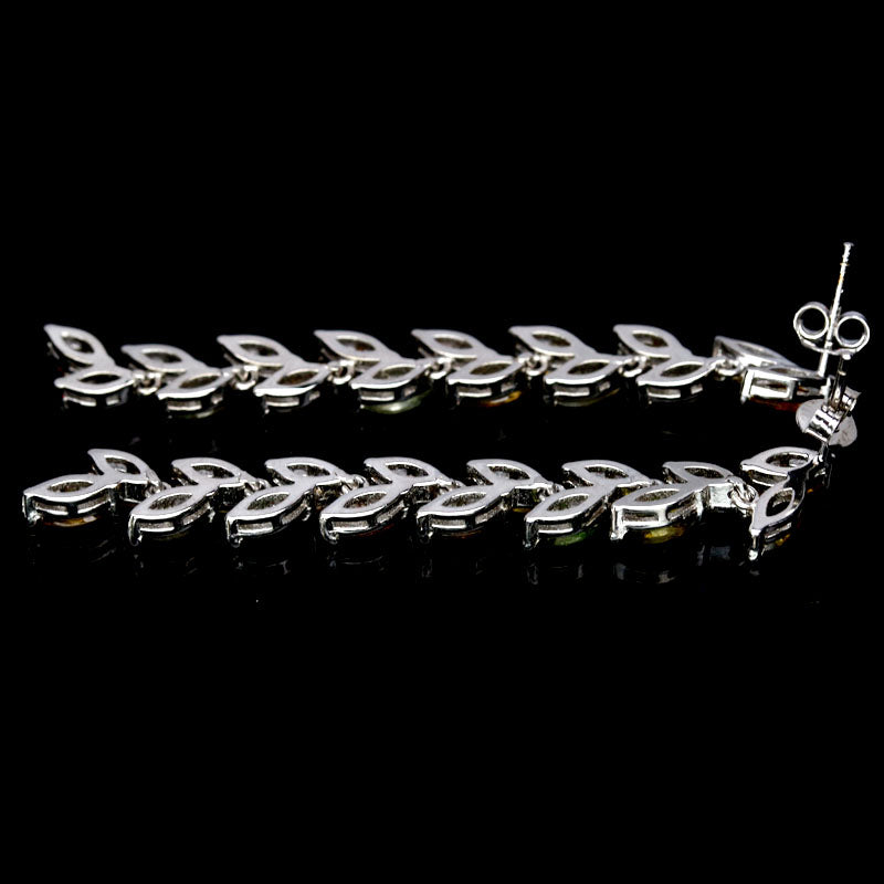 Turmalin Ohrringe aus weißvergoldetem Silber - INARA