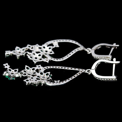 Smaragd Ohrringe Silber weißvergoldet - INARA