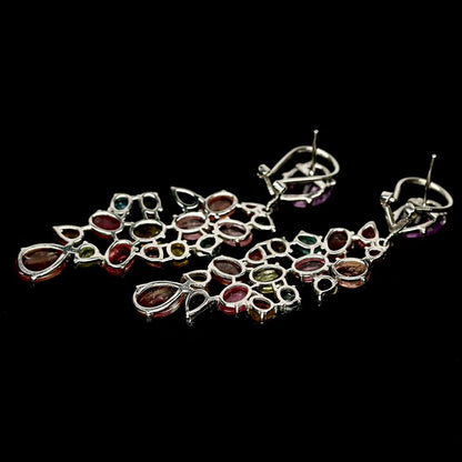 Turmalin Amethyst Ohrringe Silber weißvergoldet - INARA