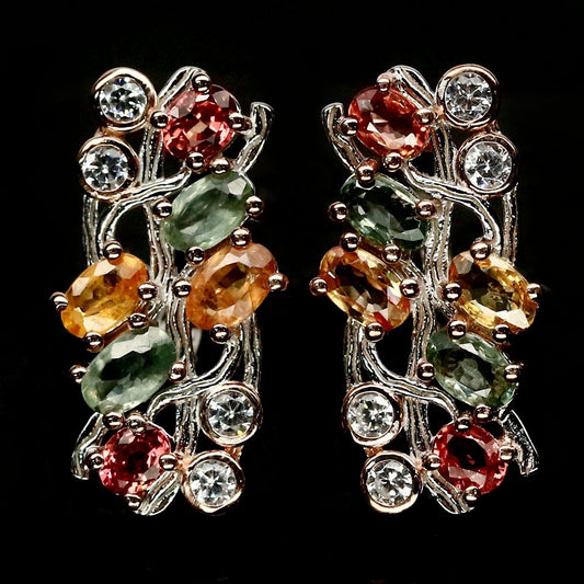 Saphir Ohrringe aus weißvergoldetem Silber - INARA