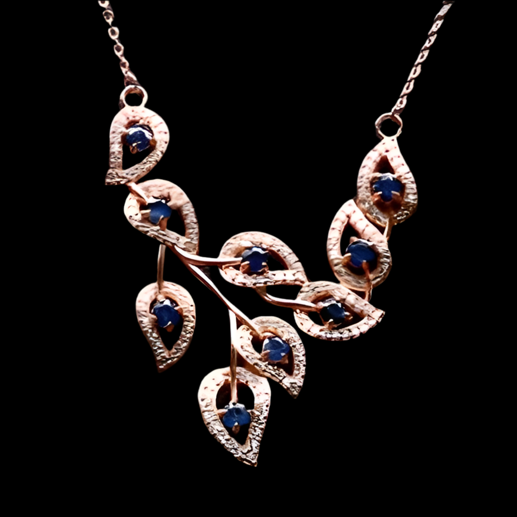 Saphir Halskette aus rosévergoldetem Silber - INARA