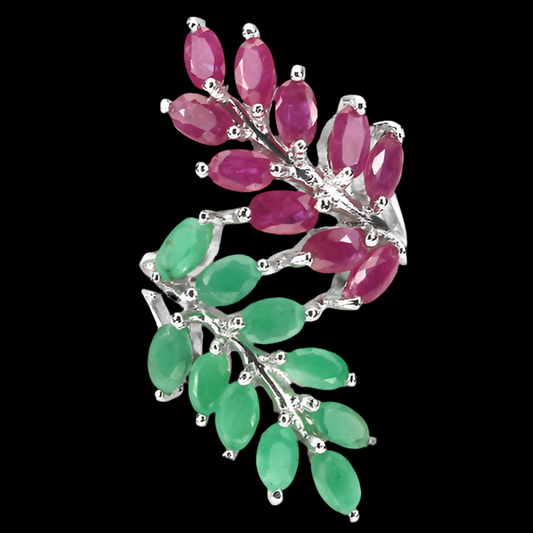 Emerald Ruby Ring Size 56