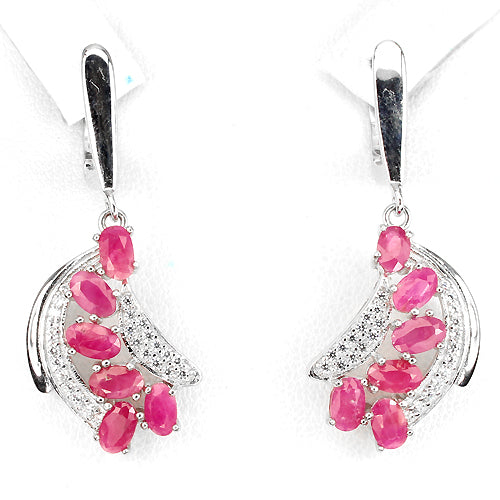 Rubin Ohrringe aus weißvergoldetem Silber - INARA