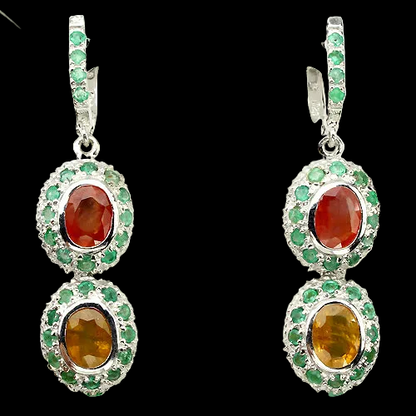 Saphir Smaragd Ohrringe