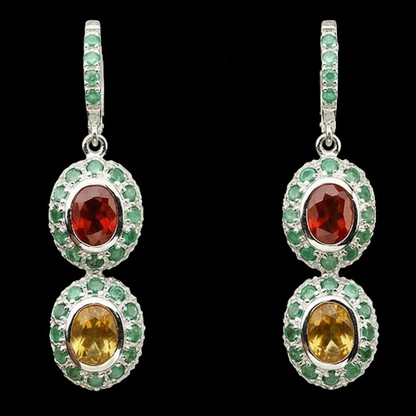 Saphir Smaragd Ohrringe