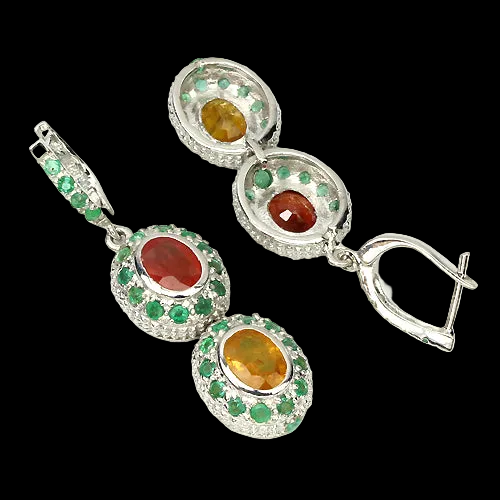 Saphir Smaragd Ohrringe