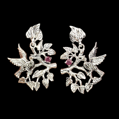 Rubin Ohrringe aus Sterlingsilber - INARA