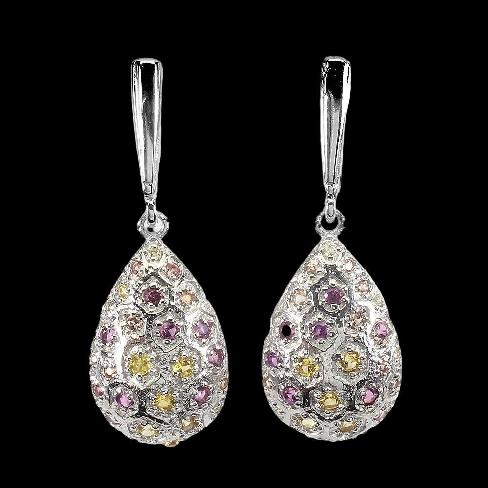 Saphir Amethyst Ohrringe Silber weißvergoldet - INARA

