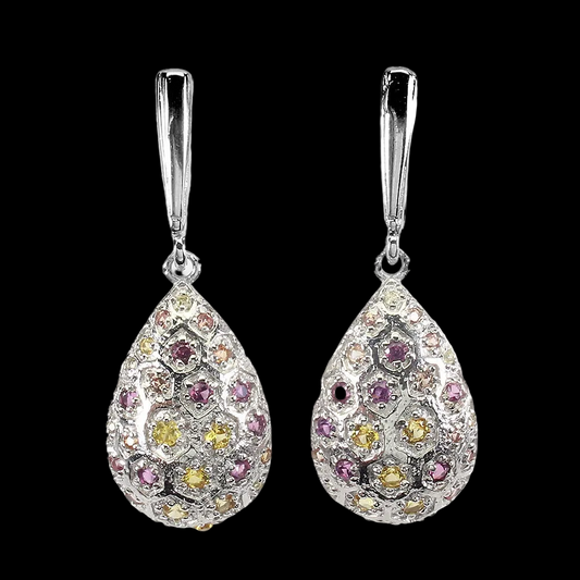 Saphir Amethyst Ohrringe Silber weißvergoldet - INARA


