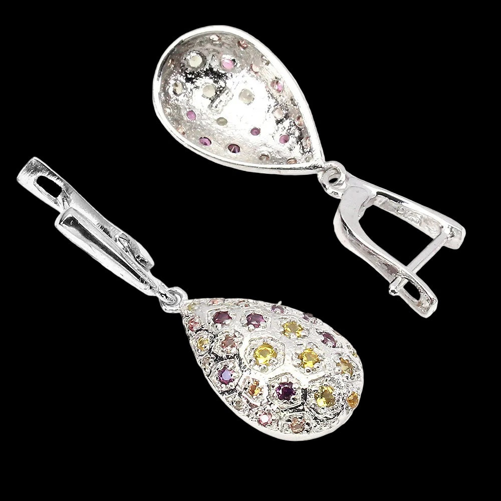 Saphir Amethyst Ohrringe Silber weißvergoldet - INARA