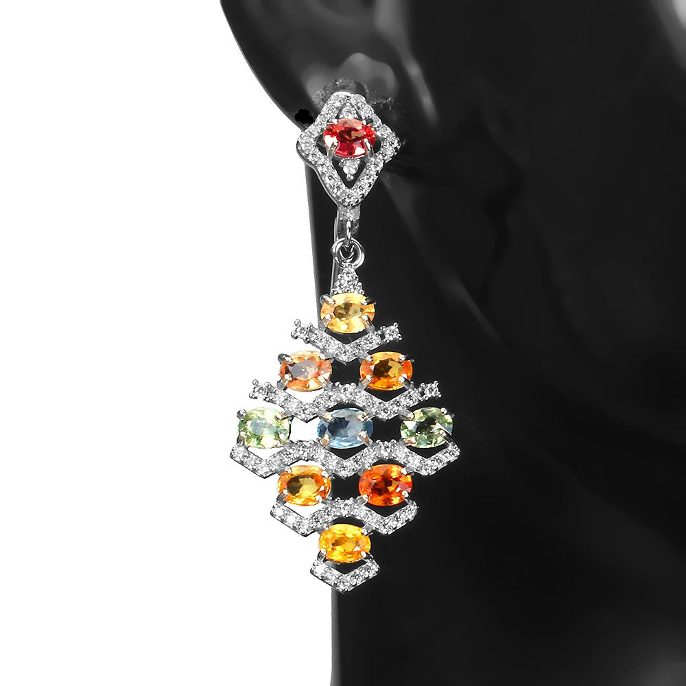 Saphir Ohrringe Silber weißvergoldet - INARA