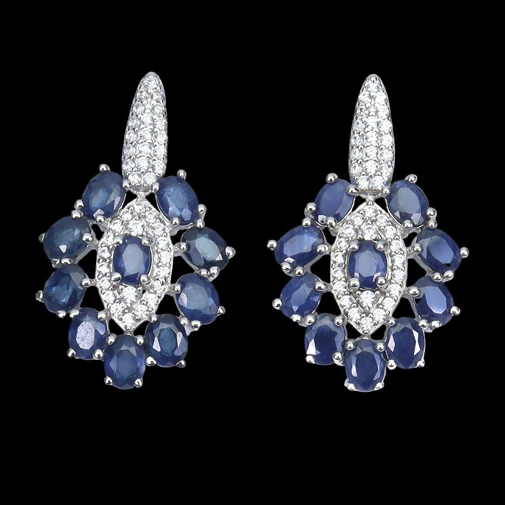 Saphir Ohrringe Silber weißvergoldet - INARA