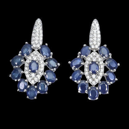 Saphir Ohrringe Silber weißvergoldet - INARA