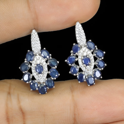 Saphir Ohrringe Silber weißvergoldet - INARA