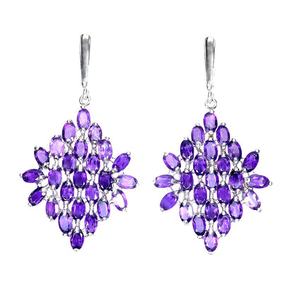 Amethyst Ohrringe Silber weißvergoldet - INARA
