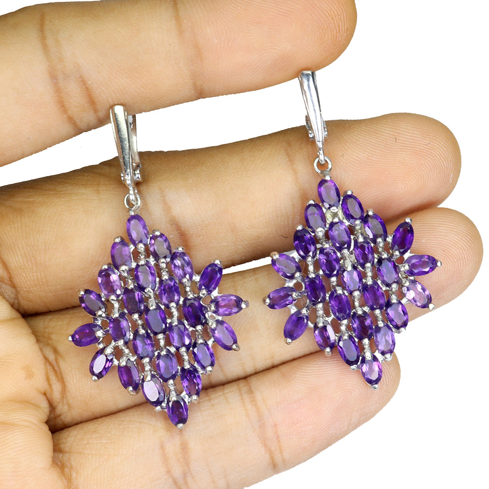 Amethyst Ohrringe Silber weißvergoldet - INARA