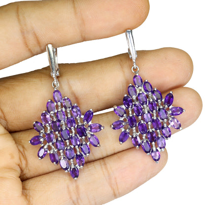 Amethyst Ohrringe Silber weißvergoldet - INARA