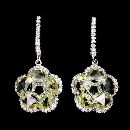 Lemonquarz Ohrringe Silber weißvergoldet - INARA