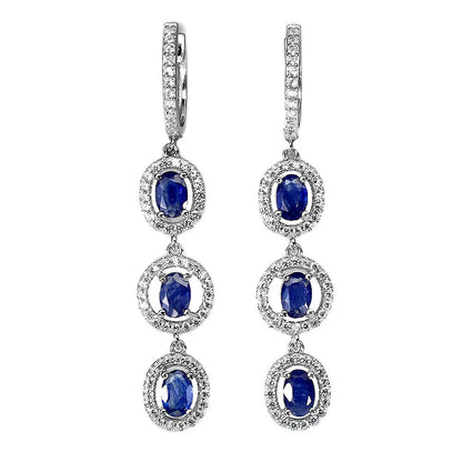 Saphir Ohrringe aus weißvergoldetem Silber - INARA